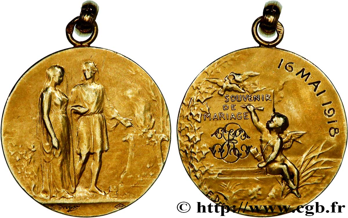AMOUR ET MARIAGE Médaille, Souvenir de mariage SS