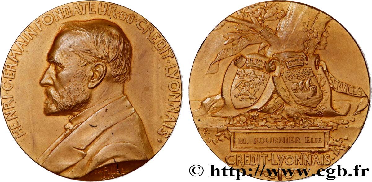 III REPUBLIC Médaille, Crédit Lyonnais AU/AU