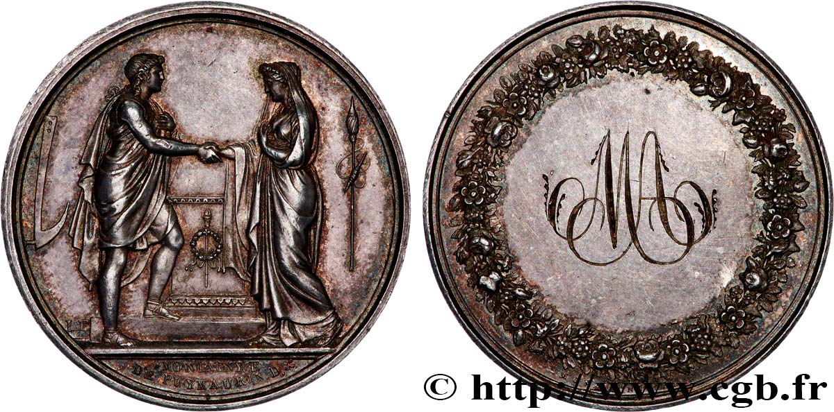 AMOUR ET MARIAGE Médaille de mariage, Couple antique AU