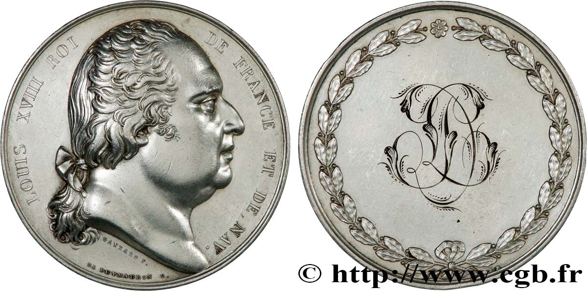 LOUIS XVIII Médaille de mariage, Louis XVIII TTB