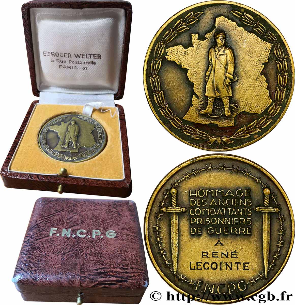 V REPUBLIC Médaille, Hommage des anciens combattants, prisonniers de ...