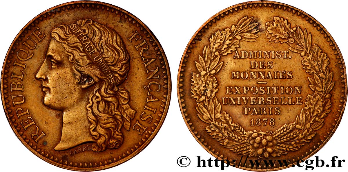 DRITTE FRANZOSISCHE REPUBLIK Médaille, Administration des monnaies SS