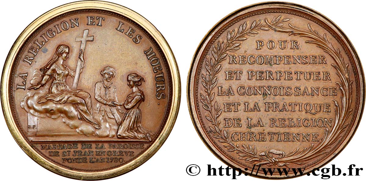AMOUR ET MARIAGE Médaille, Mariage de la paroisse de St-Jean-en-Grève fVZ