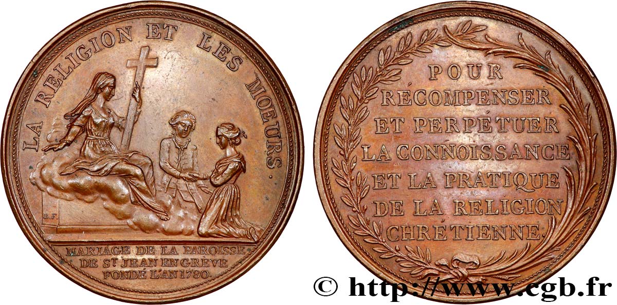 AMOUR ET MARIAGE Médaille, Mariage de la paroisse de St-Jean-en-Grève SUP
