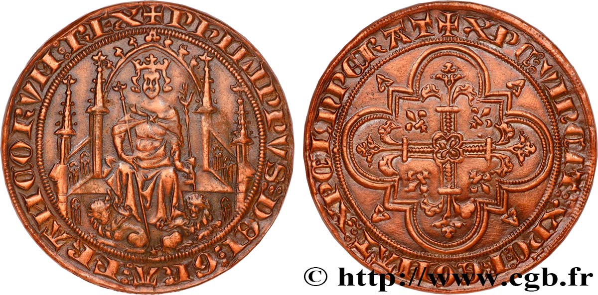 PHILIPPE VI DE VALOIS Médaille, Reproduction du Parisis d’or SUP