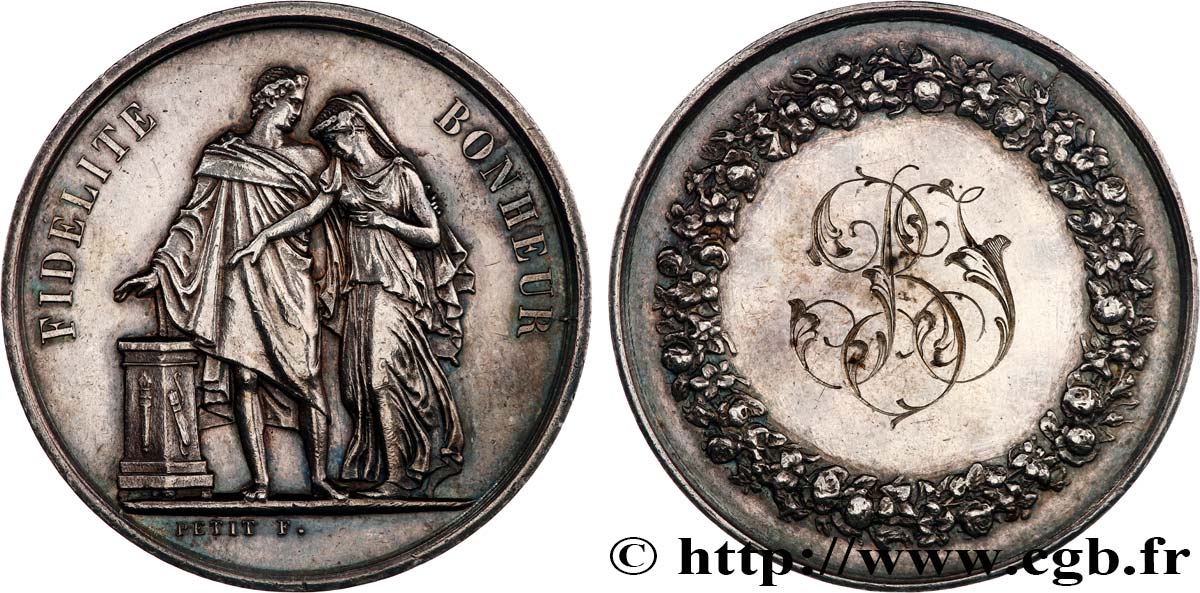 AMOUR ET MARIAGE Médaille de mariage, Fidélité et Bonheur AU
