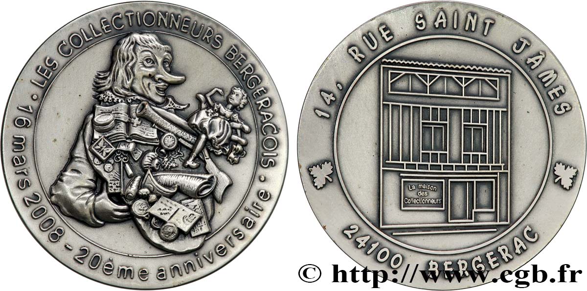 CINQUIÈME RÉPUBLIQUE Médaille, 20e anniversaire de la maison des collectionneurs de Bergerac SUP
