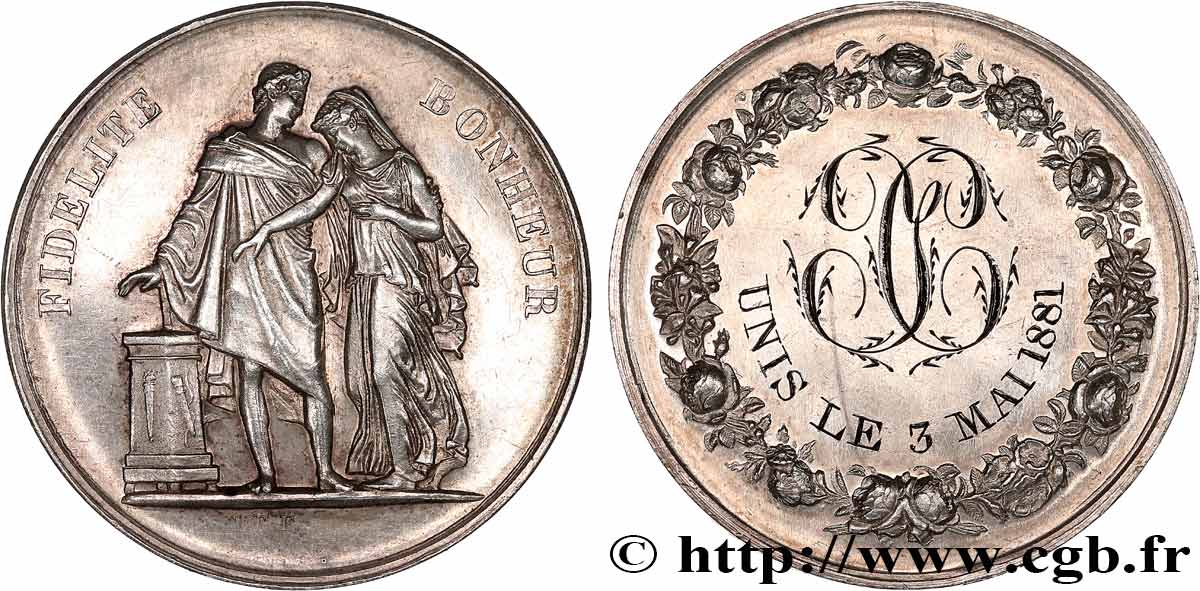 AMOUR ET MARIAGE Médaille de mariage, Fidélité et Bonheur MBC+