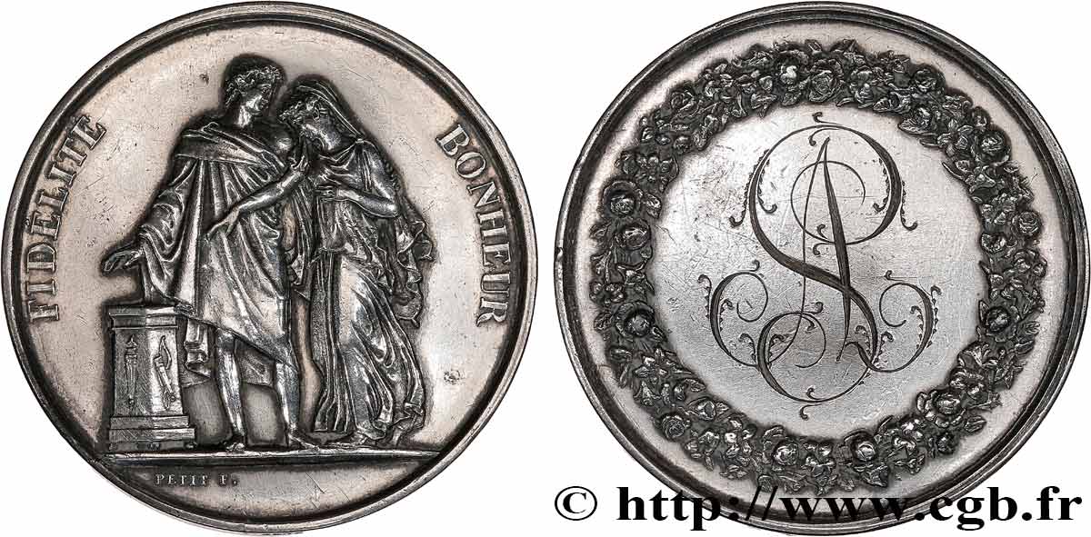 AMOUR ET MARIAGE Médaille de mariage, Fidélité et Bonheur MBC