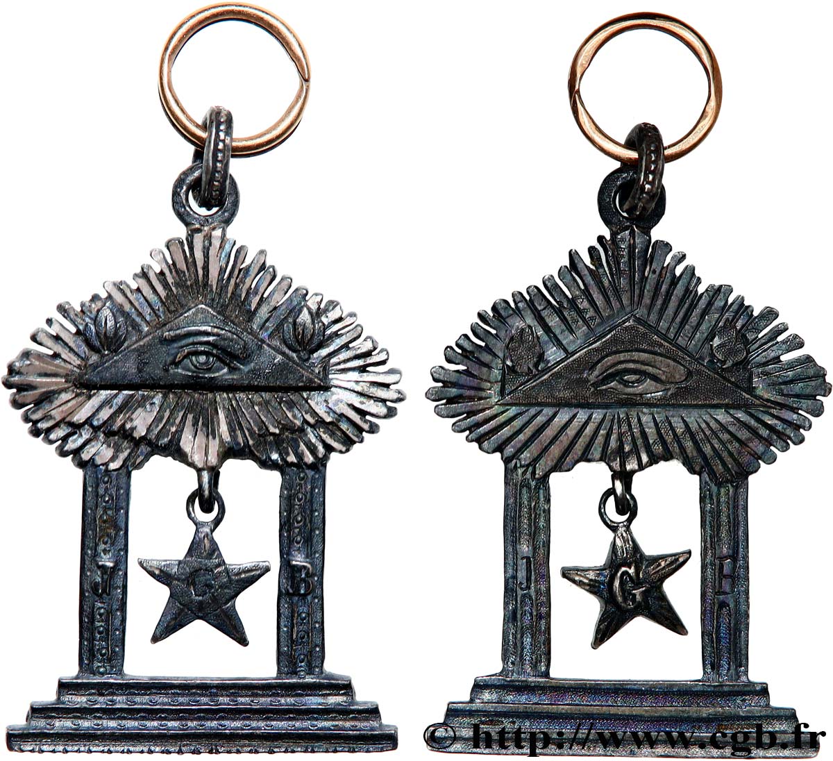 FRANC-MAÇONNERIE - PARIS Médaille, Bijou franc-maçonnique, Temple q.SPL