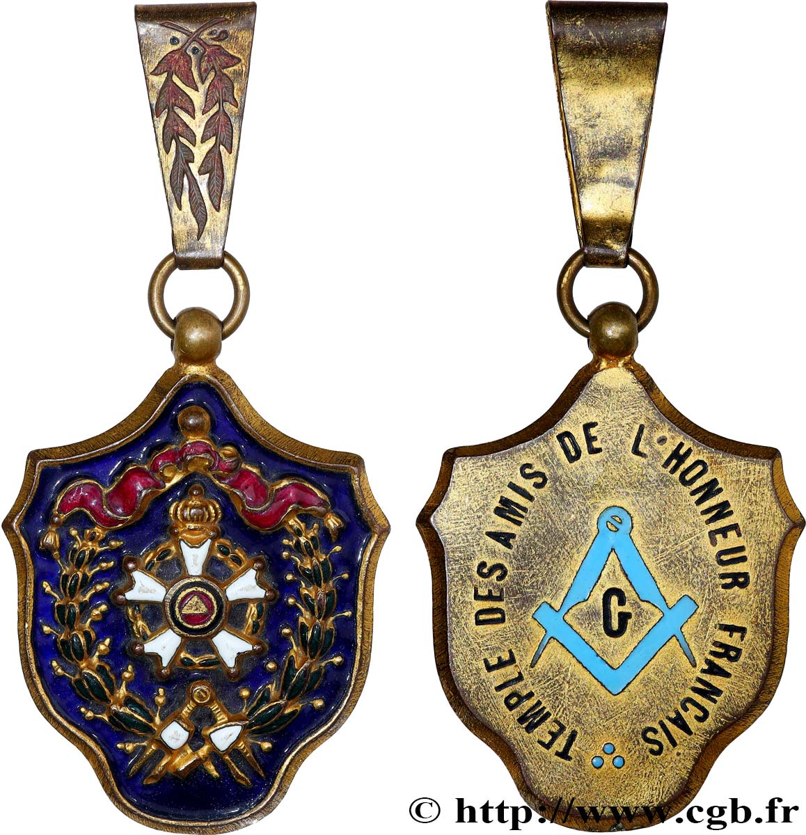 FREEMASONRY Médaille, Temple des amis de l’honneur français XF