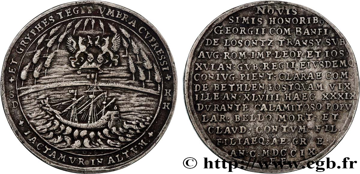 TRANSYLVANIE Médaille, Halbschautaler, György Bánffy de Losoncz TTB