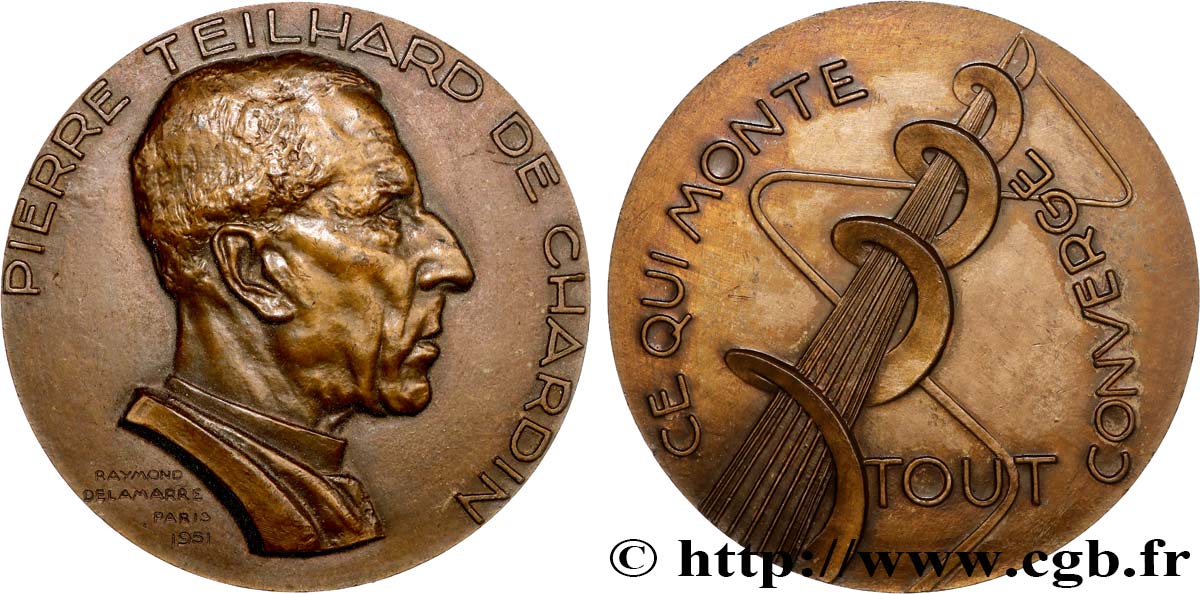 SCIENCES & SCIENTIFIQUES Médaille, Pierre Teilhard de Chardin SUP