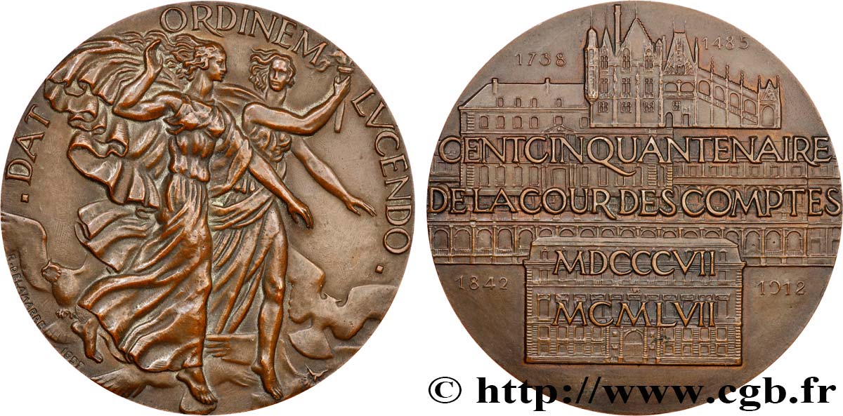 CINQUIÈME RÉPUBLIQUE Médaille, Cent-cinquantenaire de la cour des comptes SUP