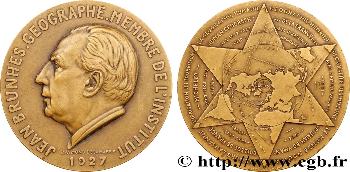 SCIENCES & SCIENTIFIQUES Médaille, Jean Brunhes AU