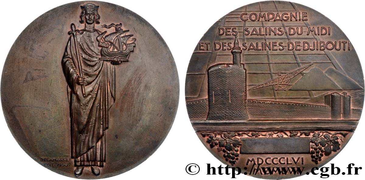 CINQUIÈME RÉPUBLIQUE Médaille, Centenaire de la Compagnie des salins du midi et des salines de Djibouti SUP