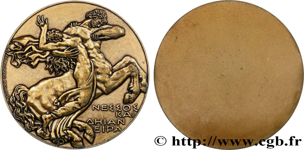 QUATRIÈME RÉPUBLIQUE Médaille, Enlèvement de Déjanire par le centaure Nessus TTB+