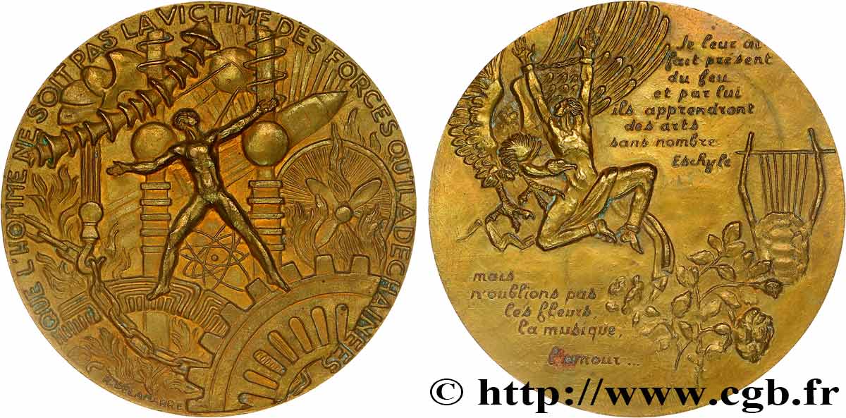 LITERATURE : WRITERS - POETS Médaille, Prométhée enchaîné d’Eschyle AU