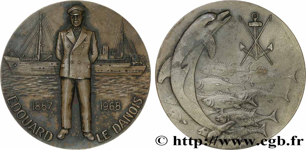 MER ET MARINE : PAQUEBOTS, NAVIRES, BATEAUX Médaille, Edouard le Danois TTB+