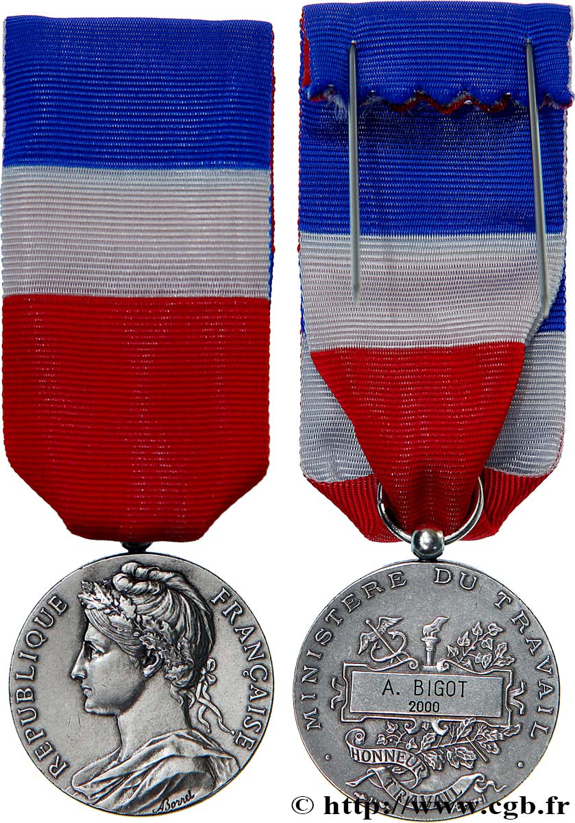 CINQUIÈME RÉPUBLIQUE Médaille d’honneur du Travail, Ministère du Travail TTB+