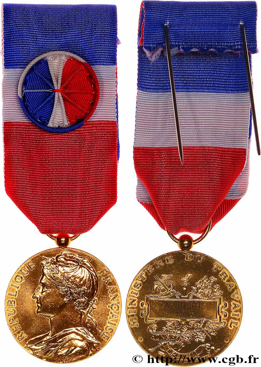 V REPUBLIC Médaille d’honneur du Travail, Ministère du Travail AU