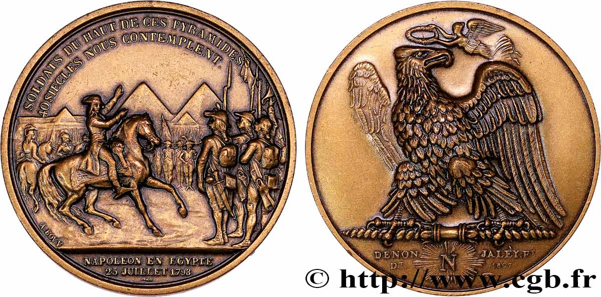 PREMIER EMPIRE / FIRST FRENCH EMPIRE Médaille, Napoléon en Egypte, refrappe AU