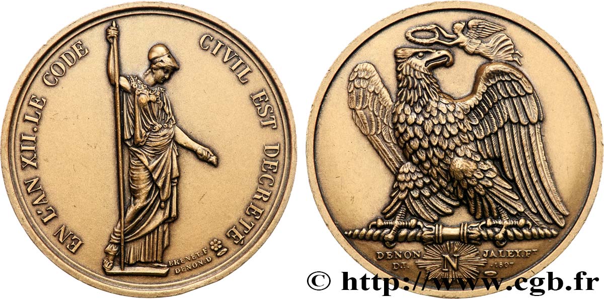 PREMIER EMPIRE Médaille, Déclaration du code civil, refrappe SUP