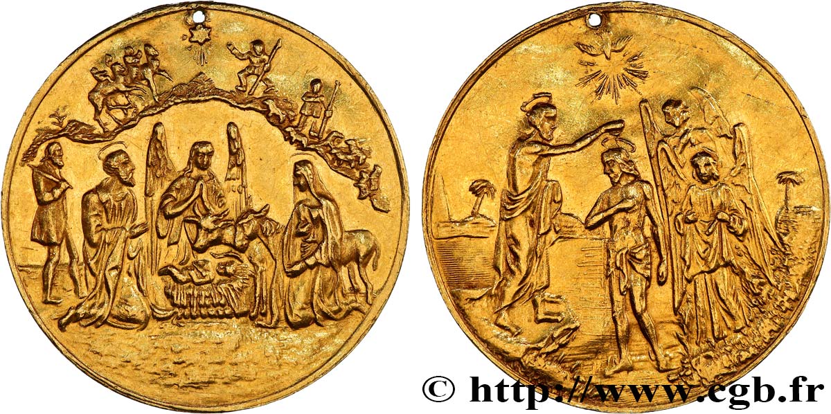 MÉDAILLES RELIGIEUSES Médaille, Naissance du Christ XF