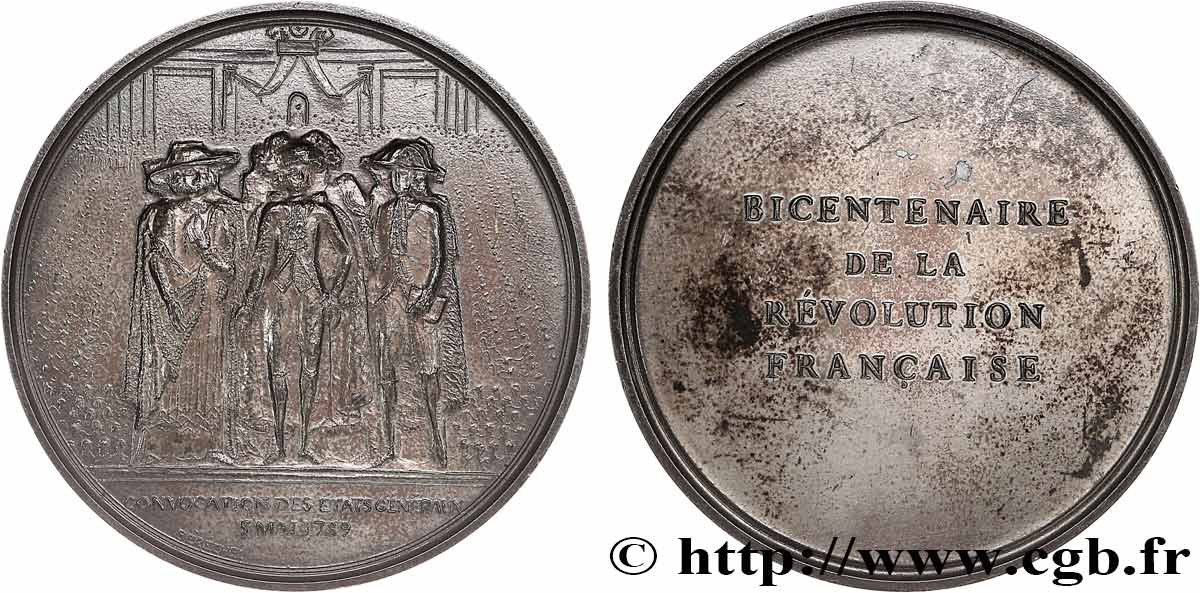 QUINTA REPUBLICA FRANCESA Médaille, Bicentenaire de la Révolution, Convocation des États généraux EBC