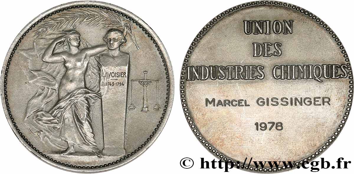 INDUSTRIE LOURDE Médaille de récompense, Union des industries chimiques q.SPL