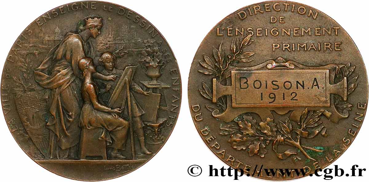 DRITTE FRANZOSISCHE REPUBLIK Médaille de récompense, Enseignement du dessin fVZ