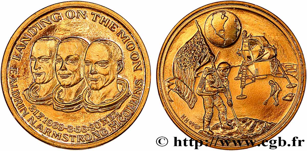 CONQUEST SPACE - SPACE EXPLORATION Médaille d’Apollo 11 - Landing on the Moon MS