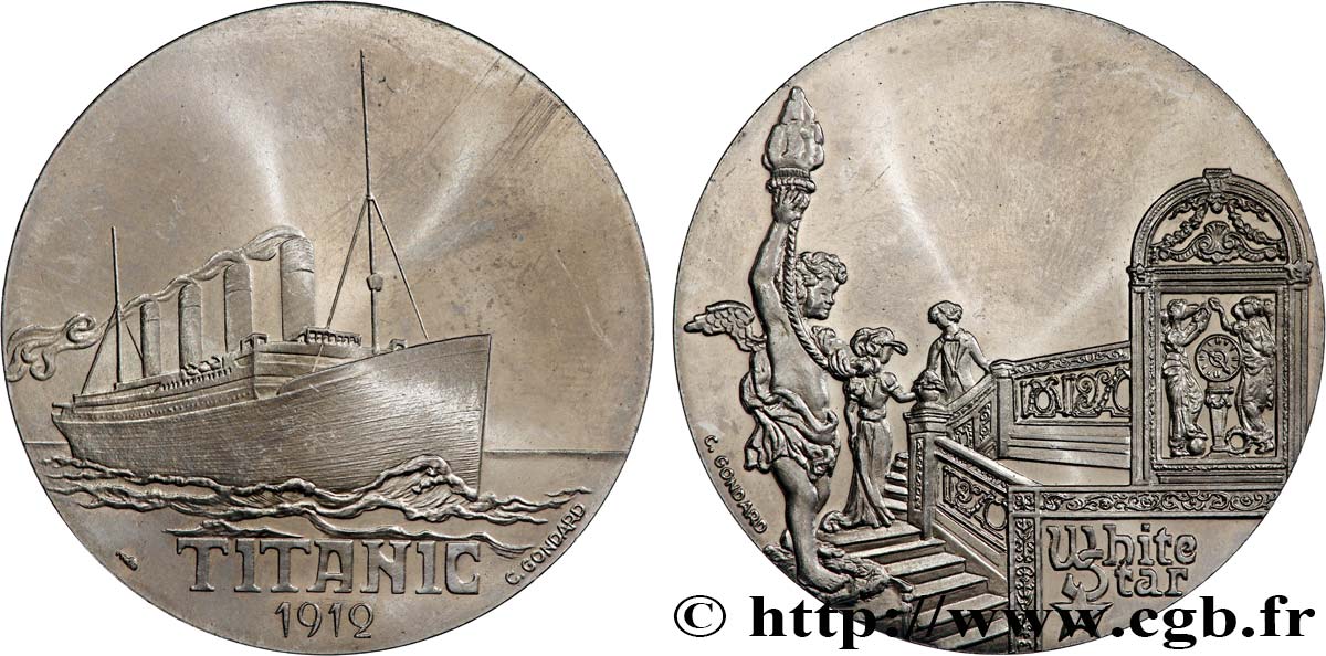 SEA AND NAVY : SHIPS AND BOATS Médaille, Paquebot Titanic VZ