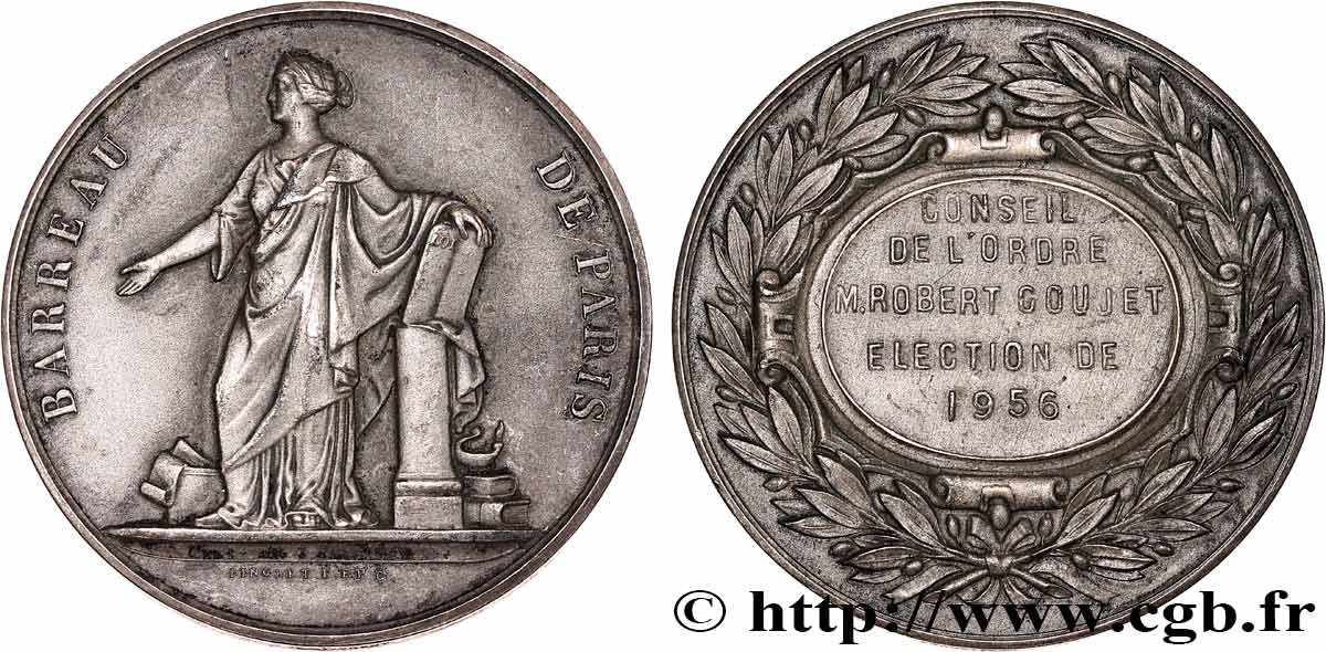 DROIT ET JURIDIQUE Médaille, Barreau de Paris - Élection au Conseil de l’Ordre TTB+