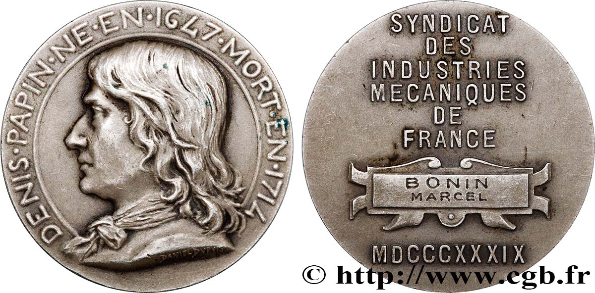 ASSOCIATIONS PROFESSIONNELLES - SYNDICATS Médaille, Denis Sapin, Syndicat des industries mécaniques de France TTB+