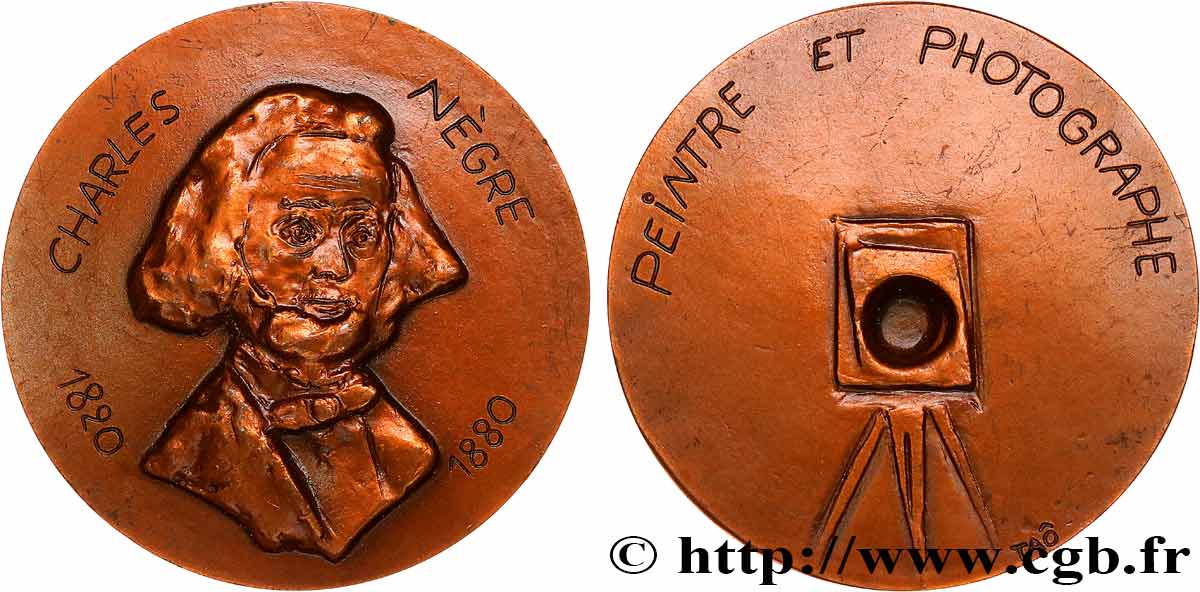 ART, PEINTURE ET SCULPTURE Médaille, Charles Nègre SUP/TTB+