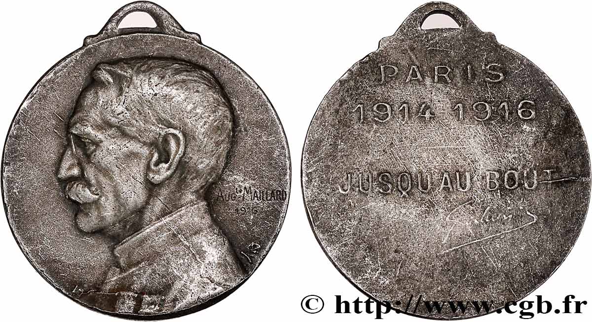 III REPUBLIC Médaille “Jusqu’au bout” du général Gallieni VF