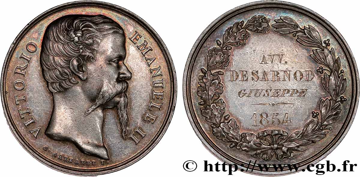 ITALIE - ROYAUME D&nbsp;ITALIE - VICTOR-EMMANUEL II Médaille de récompense TTB+
