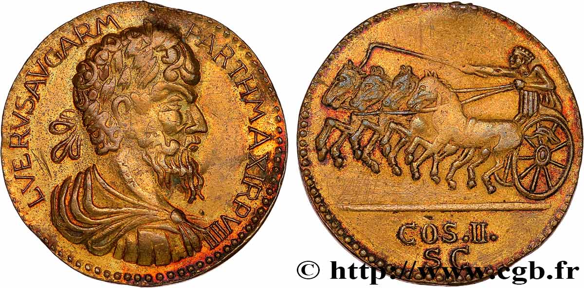 LUCIUS VÉRUS Médaille antiquisante, reproduction TTB