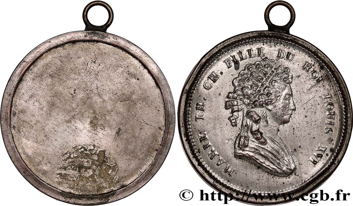 MARIE-ANTOINETTE, QUEEN OF FRANCE Médaille, commémoration de la mort de Marie-Antoinette, tirage uniface du revers AU