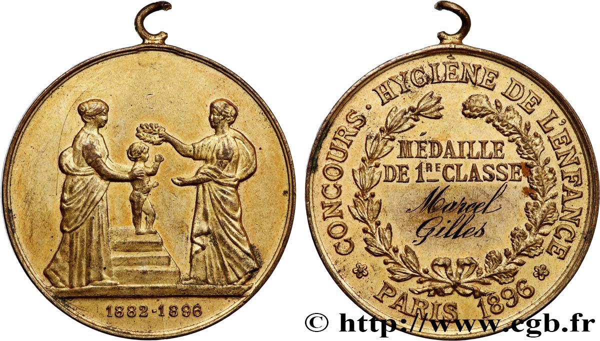 III REPUBLIC Médaille, Hygiène de l’enfance XF