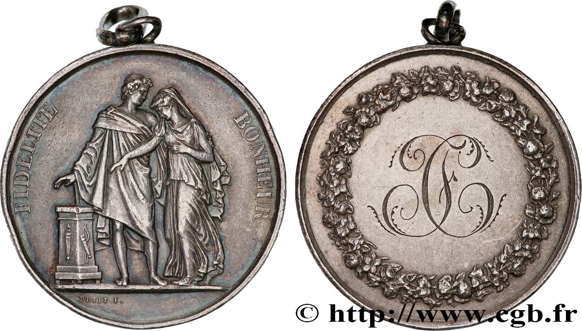 LOVE AND MARRIAGE Médaille de mariage, Fidélité et Bonheur XF