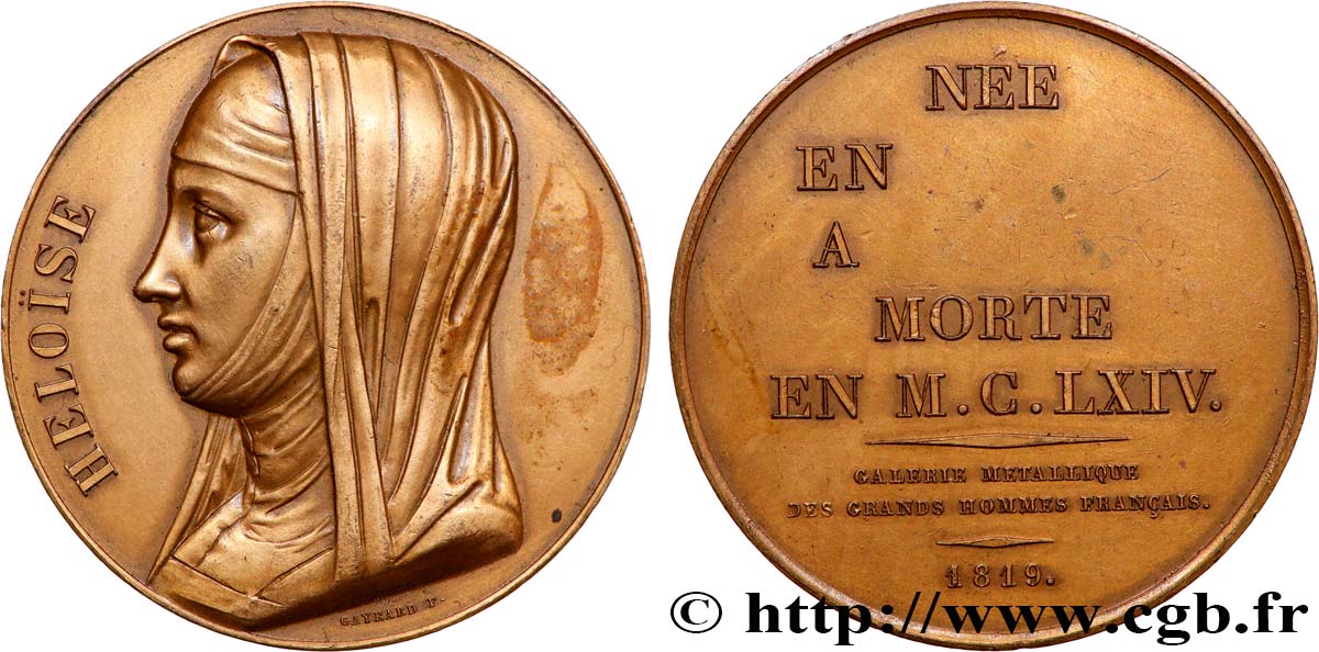 GALERIE MÉTALLIQUE DES GRANDS HOMMES FRANÇAIS Médaille, Héloise, refrappe TTB+