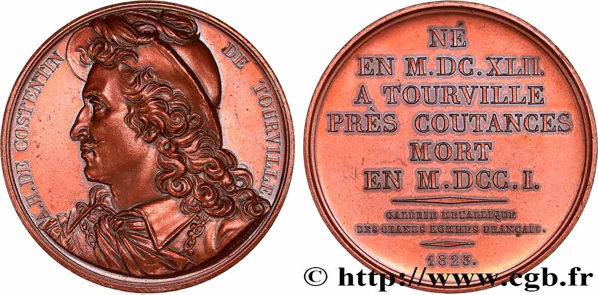 GALERIE MÉTALLIQUE DES GRANDS HOMMES FRANÇAIS Médaille, Anne Hilarion de Costentin, comte de Tourville fVZ