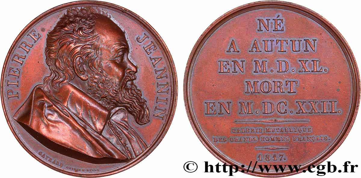 GALERIE MÉTALLIQUE DES GRANDS HOMMES FRANÇAIS Médaille, Pierre Jeannin TTB+