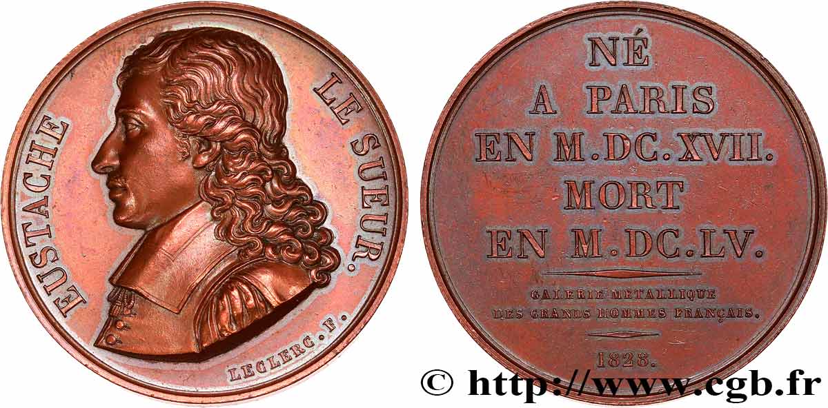 GALERIE MÉTALLIQUE DES GRANDS HOMMES FRANÇAIS Médaille, Eustache Le Sueur TTB+