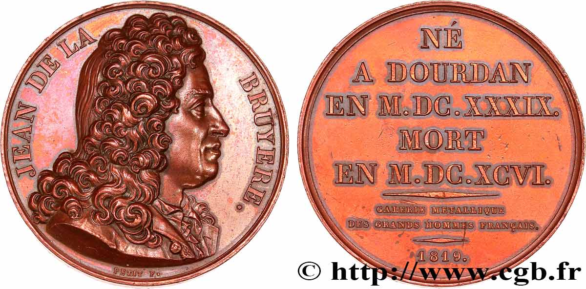 GALERIE MÉTALLIQUE DES GRANDS HOMMES FRANÇAIS Médaille, Jean de la Bruyère TTB+