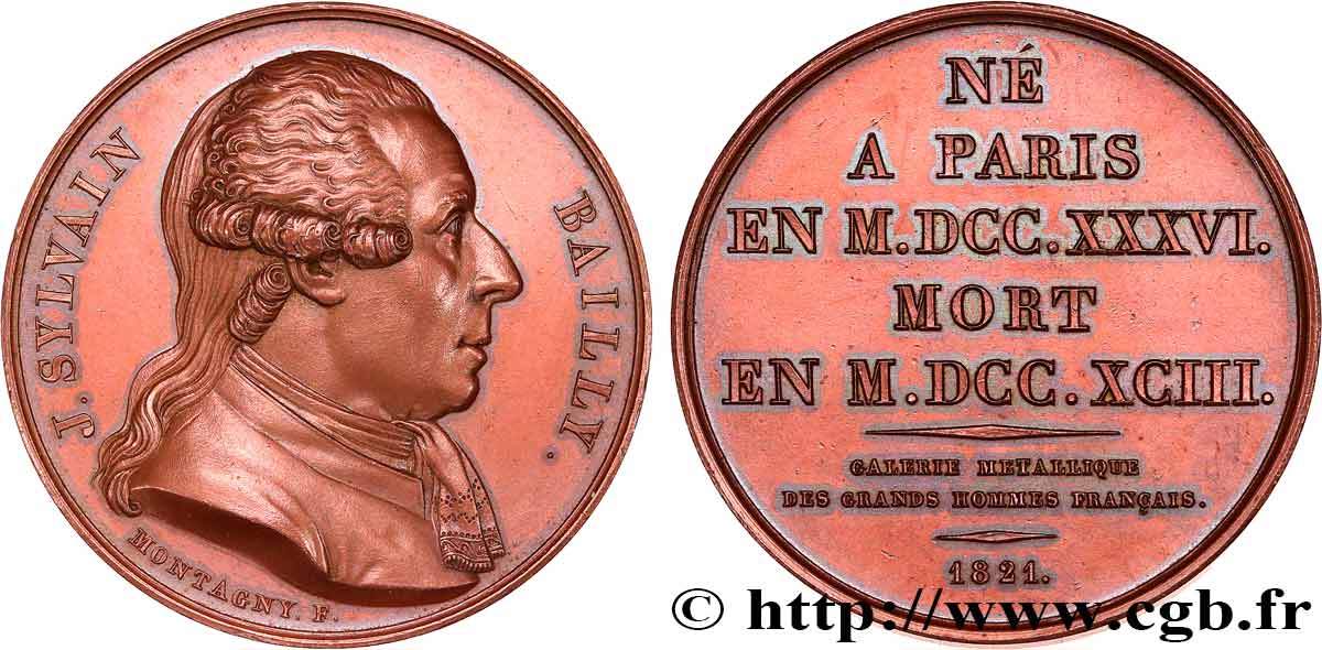GALERIE MÉTALLIQUE DES GRANDS HOMMES FRANÇAIS Médaille, Jean Sylvain Bailly MBC+