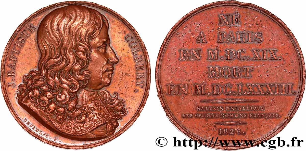 GALERIE MÉTALLIQUE DES GRANDS HOMMES FRANÇAIS Médaille, Jean-Baptiste Colbert TB+