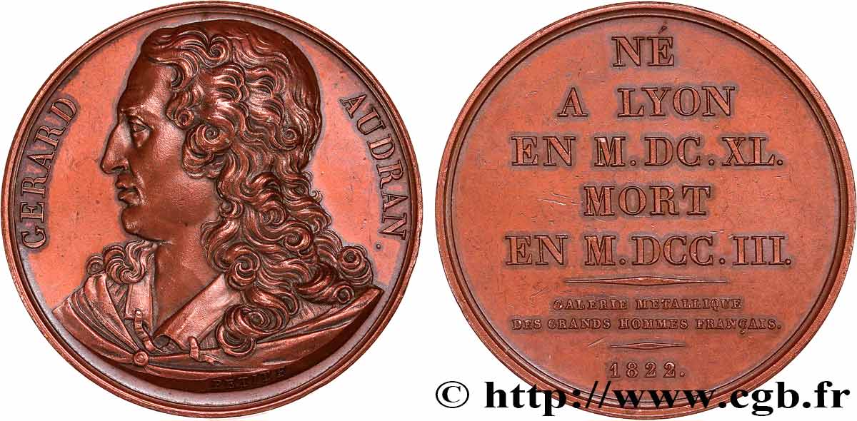GALERIE MÉTALLIQUE DES GRANDS HOMMES FRANÇAIS Médaille, Gérard Audran TTB+